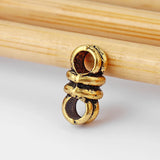 20pcs Double Hole Slider Beads Spacer 3mm Round Leather Cord Bracelet