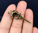 20pcs Tibetan Silver 3D Bird Skull Charms Pendant