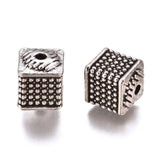 20pcs Antique Tibetan Style Alloy Cube Flat Round Beads for DIY Jewelry Making
