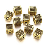 20pcs Antique Tibetan Style Alloy Cube Flat Round Beads for DIY Jewelry Making