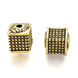 20pcs Antique Tibetan Style Alloy Cube Flat Round Beads for DIY Jewelry Making