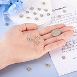 20pcs Brass Cubic Zirconia Glass Bead Caps Jewelry Charms DIY Findings 8.5x3mm