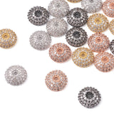 20pcs Brass Micro Pave Zirconia Bead Caps 8/11mm