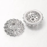 20pcs Brass Micro Pave Zirconia Bead Caps 8/11mm