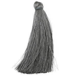 20pcs Dark Grey Silk Tassels for Jewelry Making DIY Craft Supplies