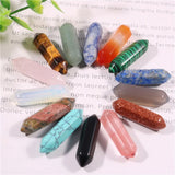 20pcs Natural Stone Pendulum Point Charms for Jewelry Making