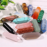 20pcs Natural Stone Pendulum Point Charms for Jewelry Making