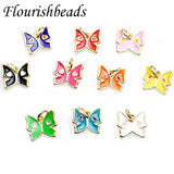 20pcs/Bag Enamel Butterfly Charms DIY Earrings Bracelet Jewelry Supplies