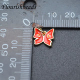 20pcs/Bag Enamel Butterfly Charms DIY Earrings Bracelet Jewelry Supplies