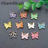 20pcs/Bag Enamel Butterfly Charms DIY Earrings Bracelet Jewelry Supplies