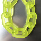 20pcs Matte Neon Green Acrylic Chunky Chain Links, Size 40mmx25mm