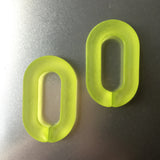 20pcs Matte Neon Green Acrylic Chunky Chain Links, Size 40mmx25mm