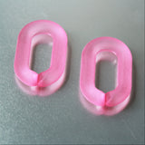 20pcs Matte Pink Oval Acrylic Chain Links 40x25mm