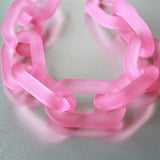 20pcs Matte Pink Oval Acrylic Chain Links 40x25mm