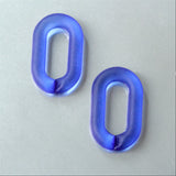 20pcs Matte Sapphire Oval Acrylic Chain Links, 40mmx25mm