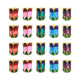 20pcs/Box 5-Petal Flower Bead Caps Spacer Beads 11x8mm For DIY Jewelry Making