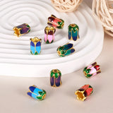 20pcs/Box Alloy Enamel Flower Bead Caps 11x8mm DIY Jewelry Making