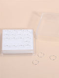 20pcs Boxed Nose Rings Hoops Body Piercing Jewelry for Single Piercing