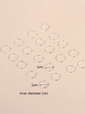 20pcs Boxed Nose Rings Hoops Body Piercing Jewelry for Single Piercing