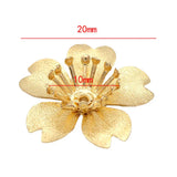 20pcs Brass 5 Petals Flower Charms Beads Caps Cushion Base DIY Jewelry Silver