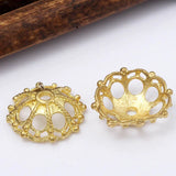 20pcs Brass Flower Spacer Beads Caps for DIY Jewelry Making