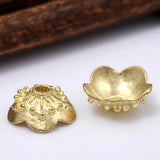 20pcs Brass Flower Spacer Beads Caps for DIY Jewelry Making