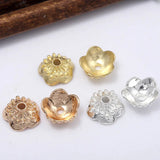 20pcs Brass Flower Spacer Beads Caps for DIY Jewelry Making