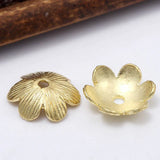 20pcs Brass Flower Spacer Beads Caps for DIY Jewelry Making