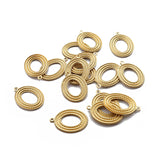 20pcs Brass Earring Charms Oval Braided Circle Pendant DIY Jewelry Findings