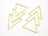 20pcs Triple Triangle Earring Charms, Geometric Brass Findings, 46x21mm