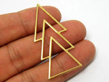 20pcs Triple Triangle Earring Charms, Geometric Brass Findings, 46x21mm
