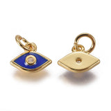 20pcs Brass Enamel Pendants Eye Star Moon Heart Micro Pave for DIY Decor
