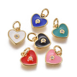 20pcs Brass Enamel Pendants Eye Star Moon Heart Micro Pave for DIY Decor
