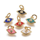 20pcs Brass Enamel Pendants Eye Star Moon Heart Micro Pave for DIY Decor