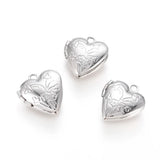 20pcs Brass Heart Locket Charm Pendants for DIY Jewelry Making