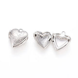 20pcs Brass Heart Locket Charm Pendants for DIY Jewelry Making