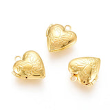 20pcs Brass Heart Locket Charm Pendants for DIY Jewelry Making