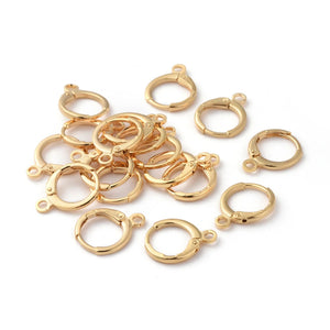 20pcs Brass Huggie Hoop Earring Findings for DIY Dangel Earring
