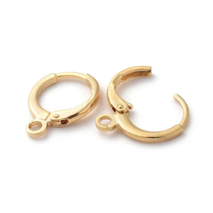20pcs Brass Huggie Hoop Earring Findings for DIY Dangel Earring