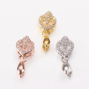20pcs Brass Micro Pave CZ Ice Pick Bails Clasp for DIY Earrings Jewelry
