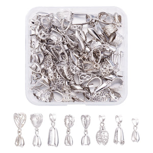 20pcs Brass Micro Pave CZ Ice Pick Pinch Bails Platinum for Earring Necklace
