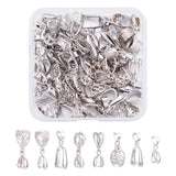 20pcs Brass Micro Pave CZ Ice Pick Pinch Bails Platinum for Earring Necklace