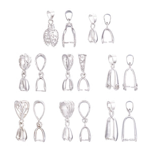 20pcs Brass Micro Pave CZ Ice Pick Pinch Bails Platinum for Earring Necklace