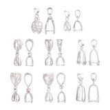 20pcs Brass Micro Pave CZ Ice Pick Pinch Bails Platinum for Earring Necklace