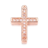 20pcs Brass CZ Latin Cross Charms Pendants 15x10x2mm