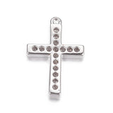20pcs Brass CZ Latin Cross Charms Pendants 15x10x2mm