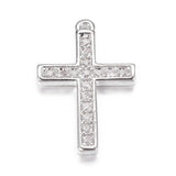 20pcs Brass CZ Latin Cross Charms Pendants 15x10x2mm
