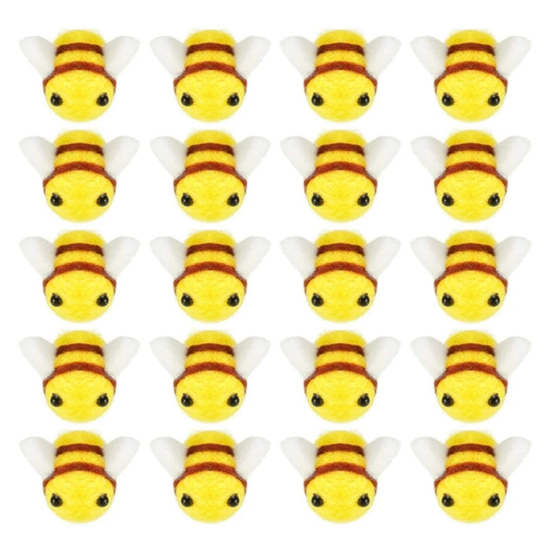 20pcs Bumble Bee Non-woven Mini Craft Doll Hanging Decor Xmas Tree Wall Room