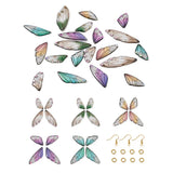 20pcs Butterfly Wing Charms Gradient Resin Pendant DIY Earring Making Kit
