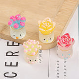 20pcs 3D Luminous Succulent Plant Resin Charms for Jewelry 26-38mm